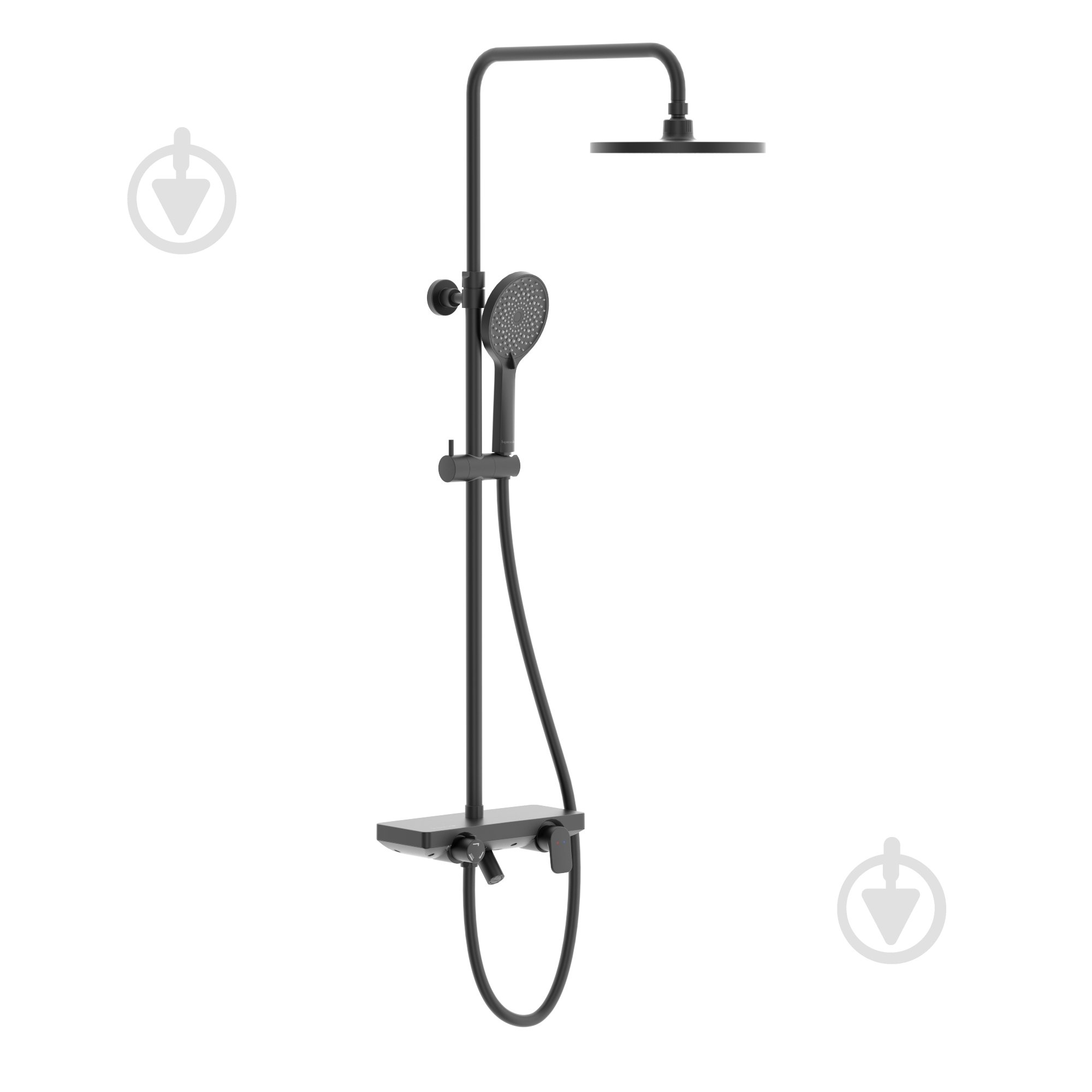 Душова система Imprese MODUS D (змішувач для душа, душ d250 мм, лійка 3 режими, шланг 1500 мм PVC), чорний м - фото 1 Душова система Imprese MODUS D (змішувач для душа, душ d250 мм, лійка 3 режими, шланг 1500 мм PVC), чорний м - фото 1