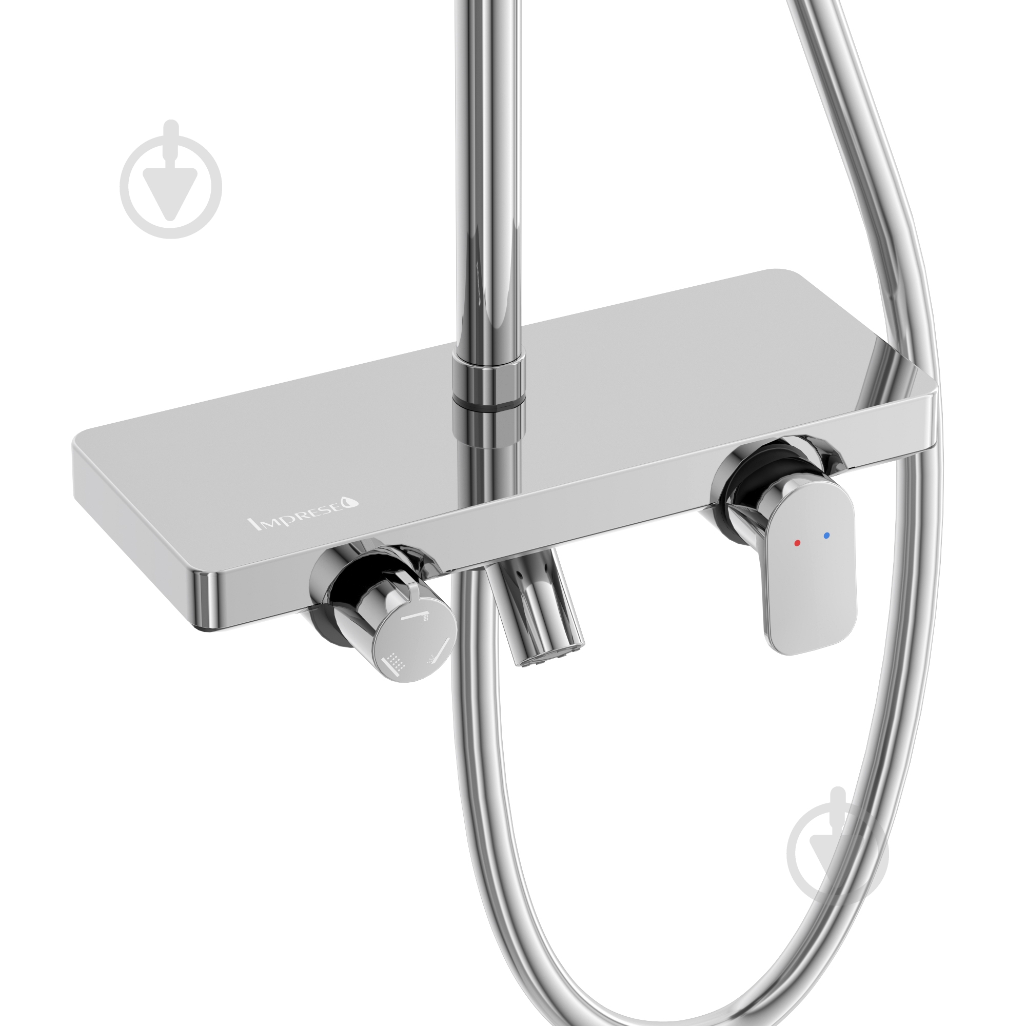 Душова система Imprese MODUS D (змішувач для душа, душ d250 мм, лійка 3 режими, шланг 1500 мм PVC), хром - фото 3 Душова система Imprese MODUS D (змішувач для душа, душ d250 мм, лійка 3 режими, шланг 1500 мм PVC), хром - фото 3