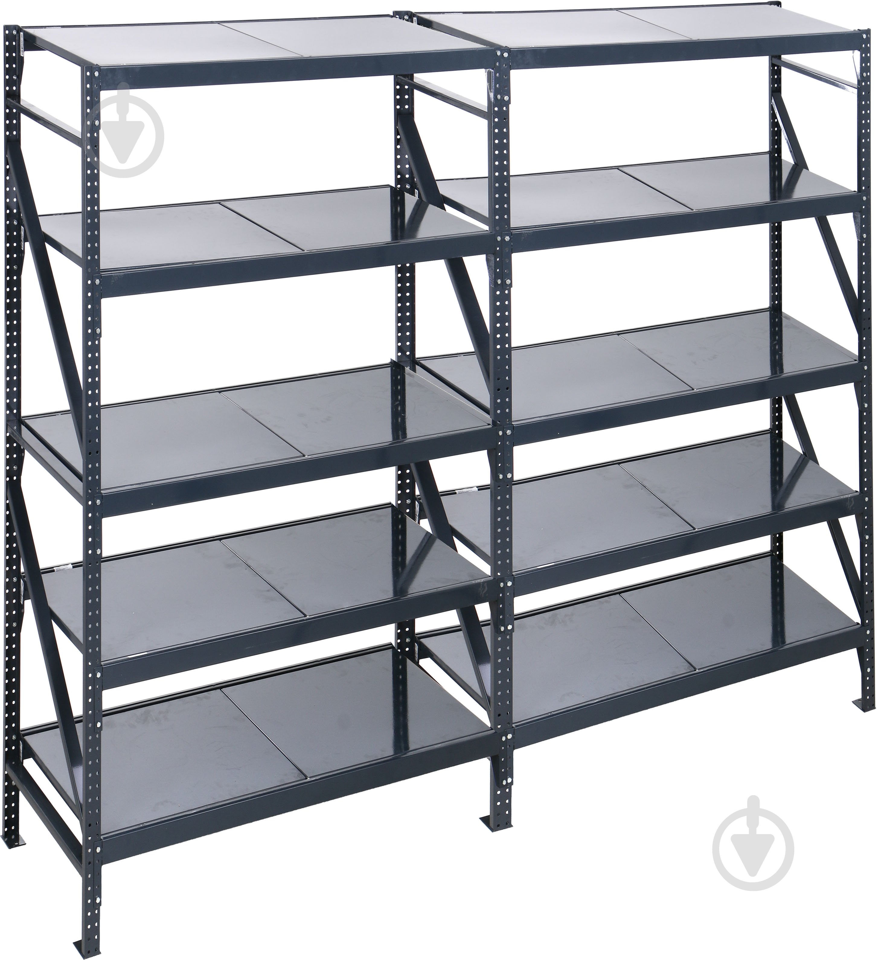 Стелаж «Атлант-400» 2 секции на 10 полок 1800x2520x550 мм графит - фото 1 Стелаж «Атлант-400» 2 секции на 10 полок 1800x2520x550 мм графит - фото 1