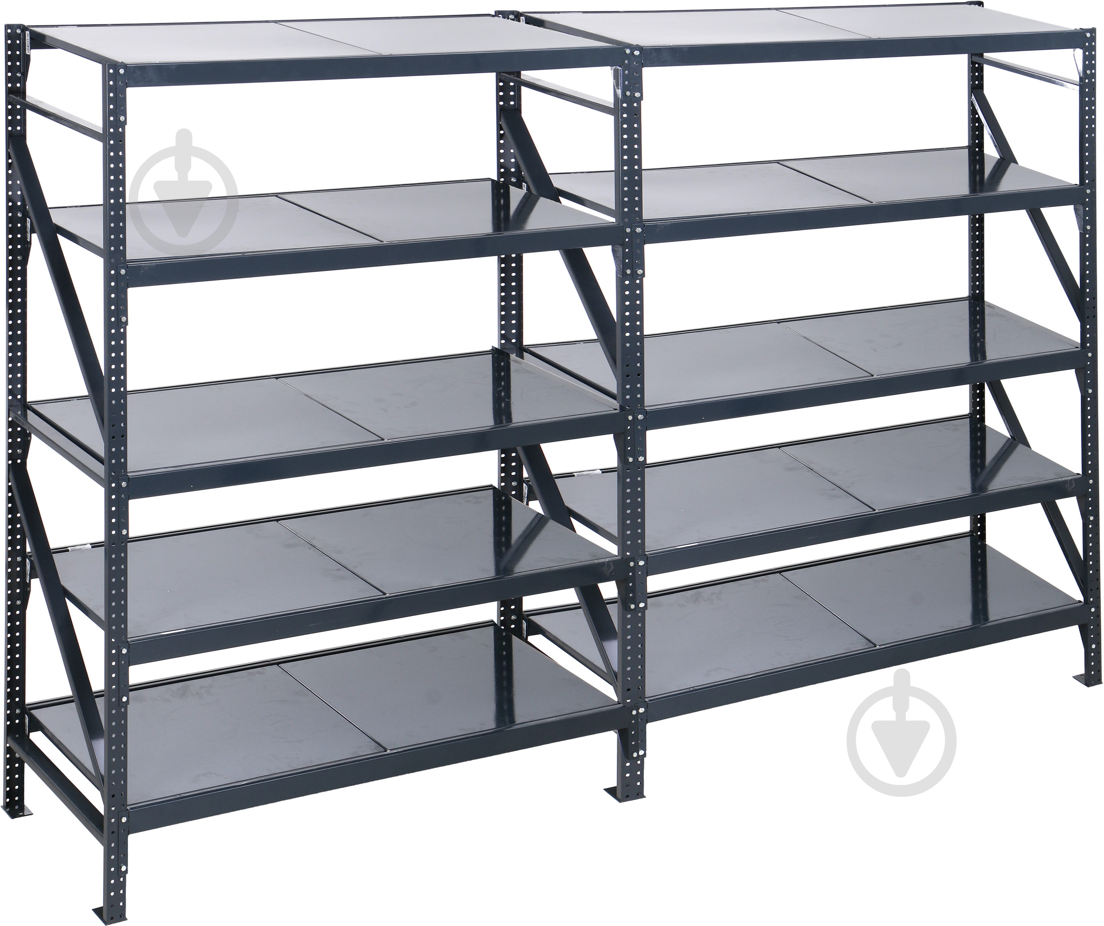 Стеллаж «Атлант-400» 2 секции на 10 полок 1800x3720x550 мм графит - фото 1 Стеллаж «Атлант-400» 2 секции на 10 полок 1800x3720x550 мм графит - фото 1