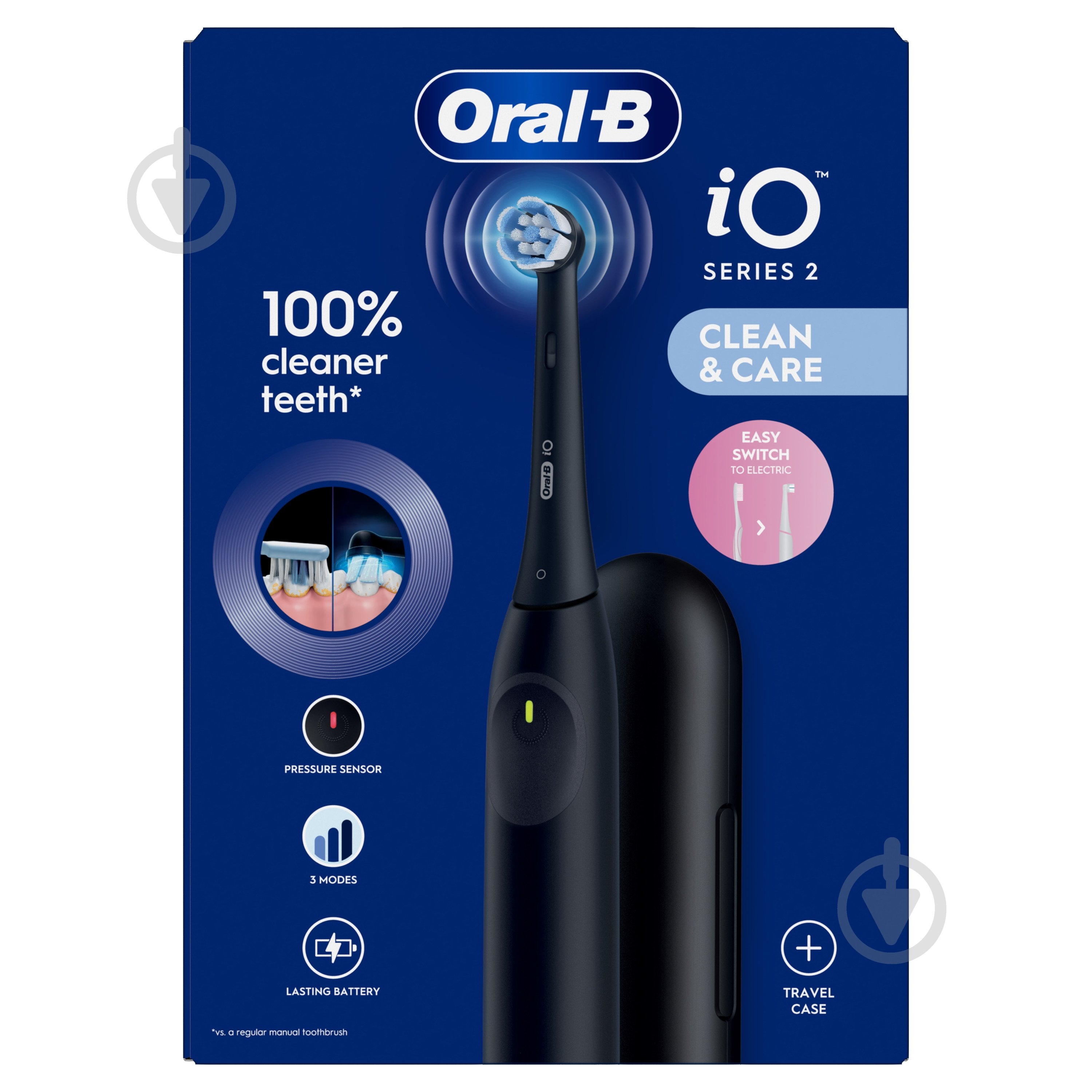 Электрическая зубная щетка Oral-B iO Series 2 Night Black + Travel Case - фото 7 Электрическая зубная щетка Oral-B iO Series 2 Night Black + Travel Case - фото 7