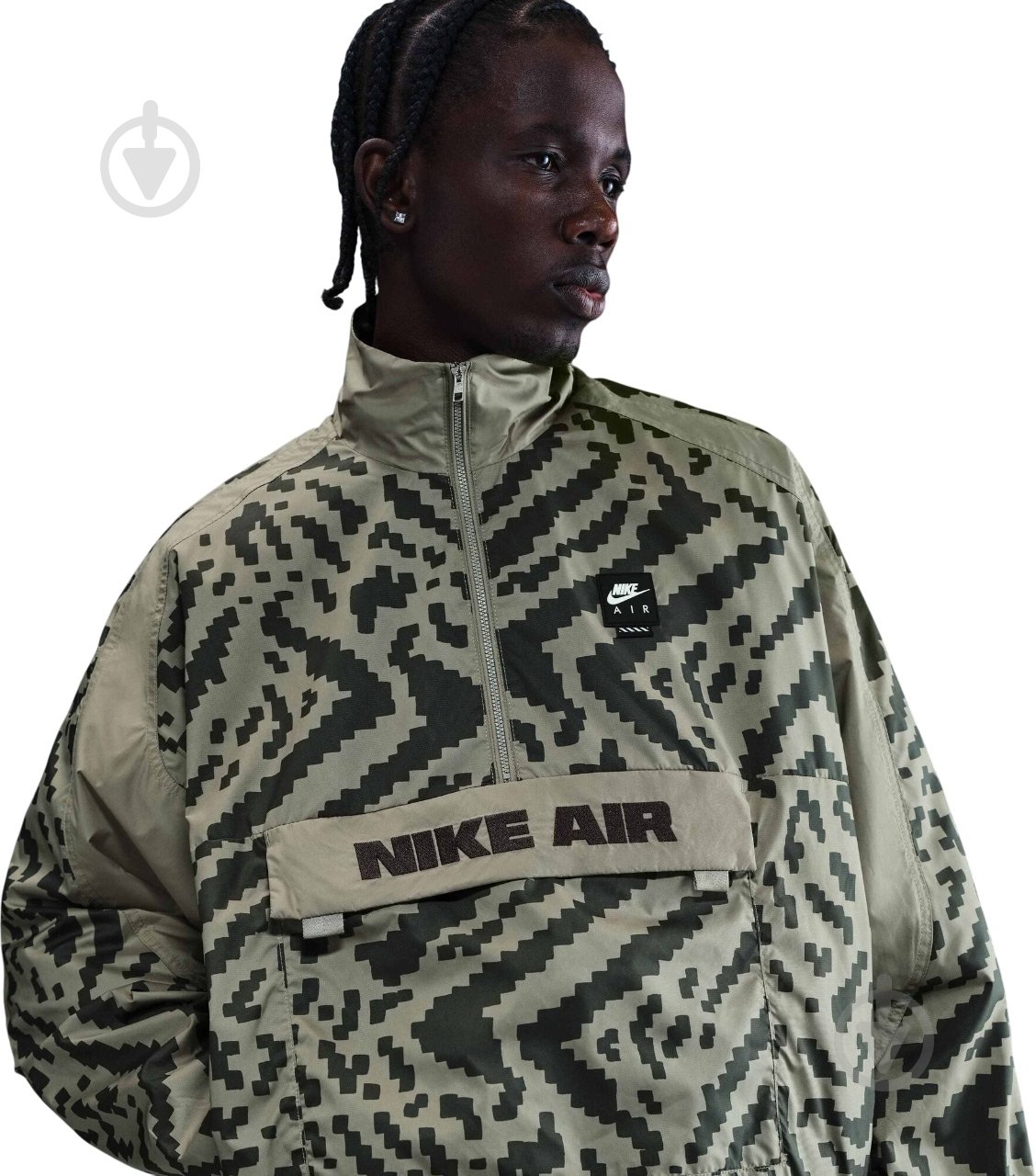 Джемпер Nike M NK Air 1/2 Zip Jacket AOP HV0878-320 р.M хаки - фото 1