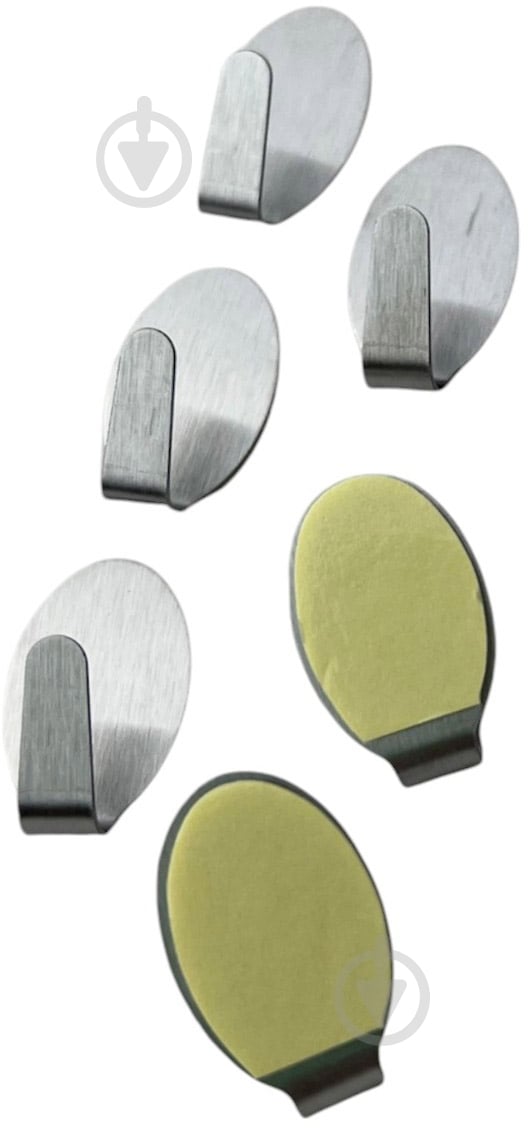 Крючок PRC самоклеющийся FLOCK набор 6 шт для мебели и ванной комнаты - фото 2