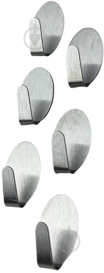 Крючок PRC самоклеющийся FLOCK набор 6 шт для мебели и ванной комнаты - фото 1