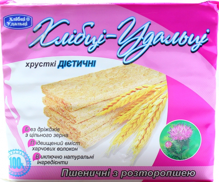 Хлебцы Хлібці Удальці пшеничные с расторопши 100г - фото 1
