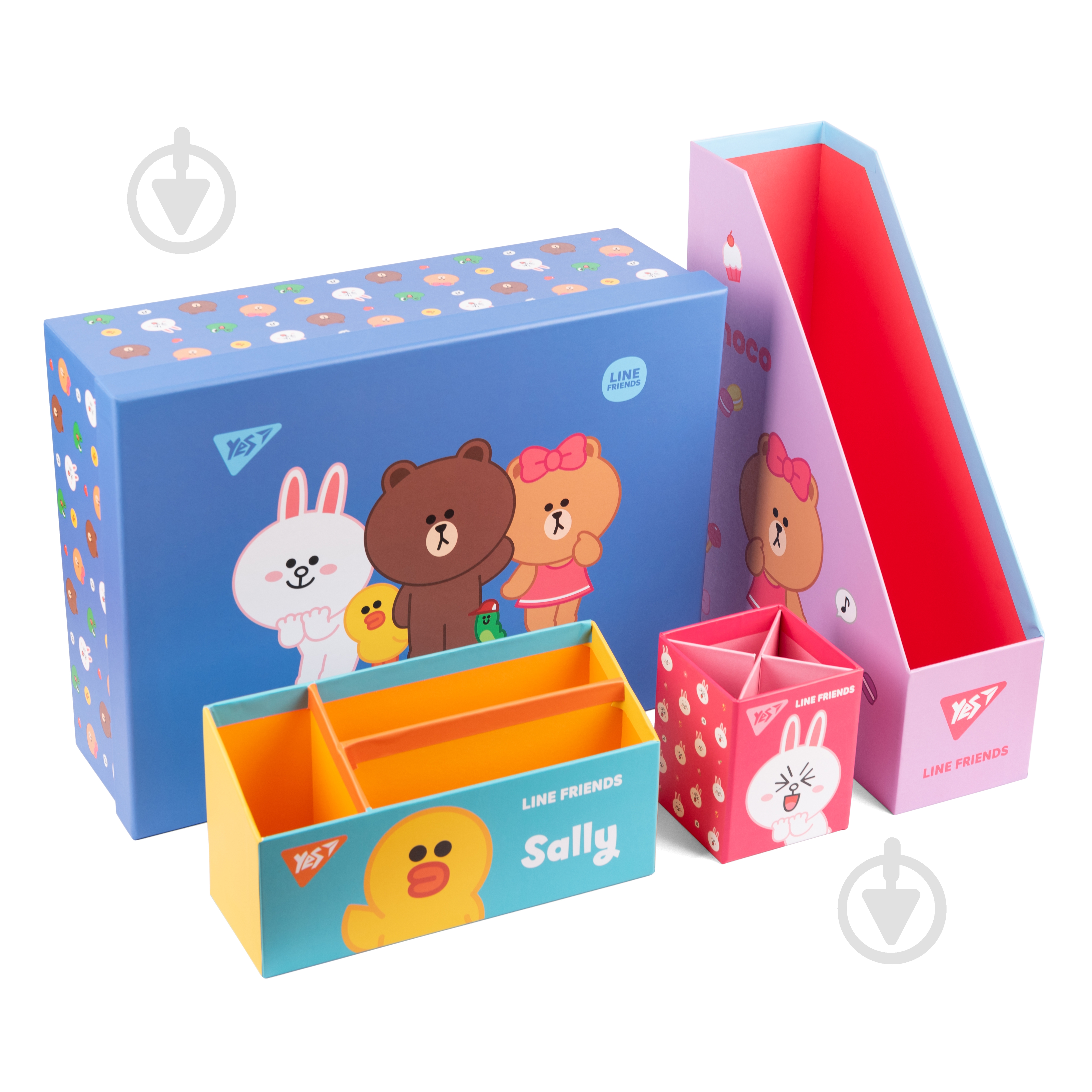 Органайзер настольный Line Friends 4 предмета YES - фото 1 Органайзер настольный Line Friends 4 предмета YES - фото 1