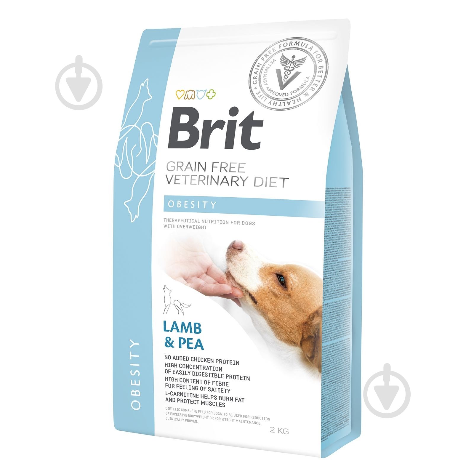 Корм сухой для взрослых собак для всех пород Brit VetDiets при ожирении и избыточном весе (ягнятина, индейка, горох) 2 кг - фото 1 Корм сухой для взрослых собак для всех пород Brit VetDiets при ожирении и избыточном весе (ягнятина, индейка, горох) 2 кг - фото 1