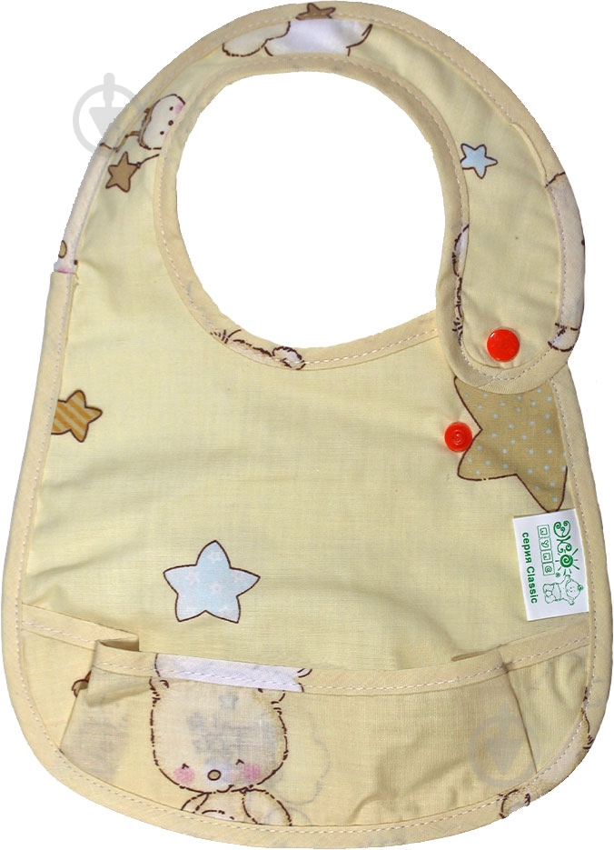 Слюнявчик Эко Пупс Classiс молочный - фото 1