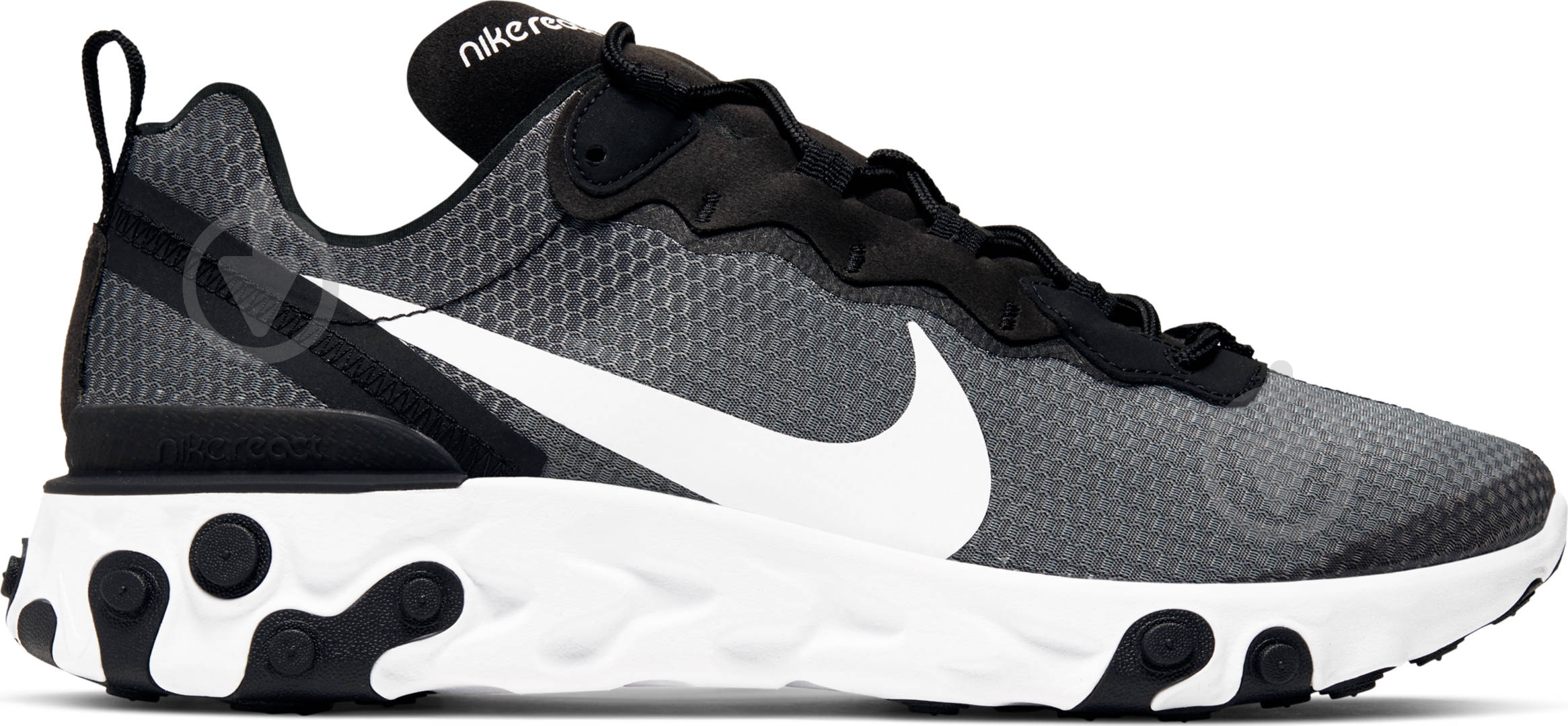 Кросівки чоловічі демісезонні Nike REACT ELEMENT 55 SE CI3831-002 р.42,5 чорні із білим - фото 3 Кросівки чоловічі демісезонні Nike REACT ELEMENT 55 SE CI3831-002 р.42,5 чорні із білим - фото 3