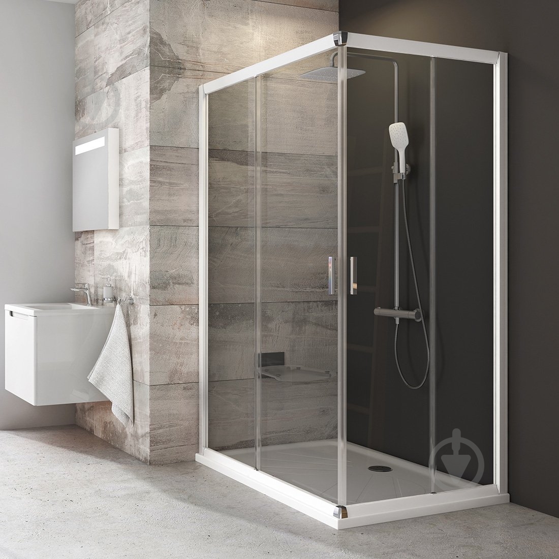 Елемент душової кабіни Ravak Blrv2k-110 білий transparent, 1 з 2 - фото 1