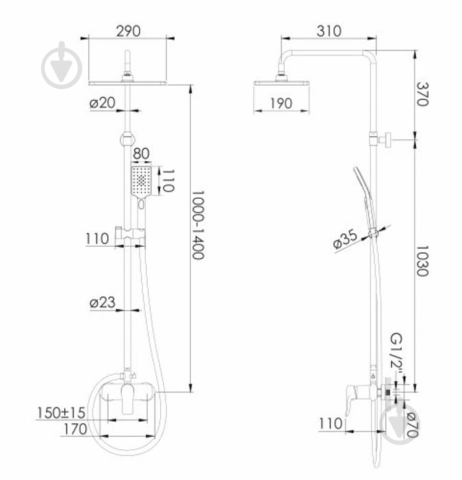 Душова система Imprese f03008210SS - фото 2 Душова система Imprese f03008210SS - фото 2