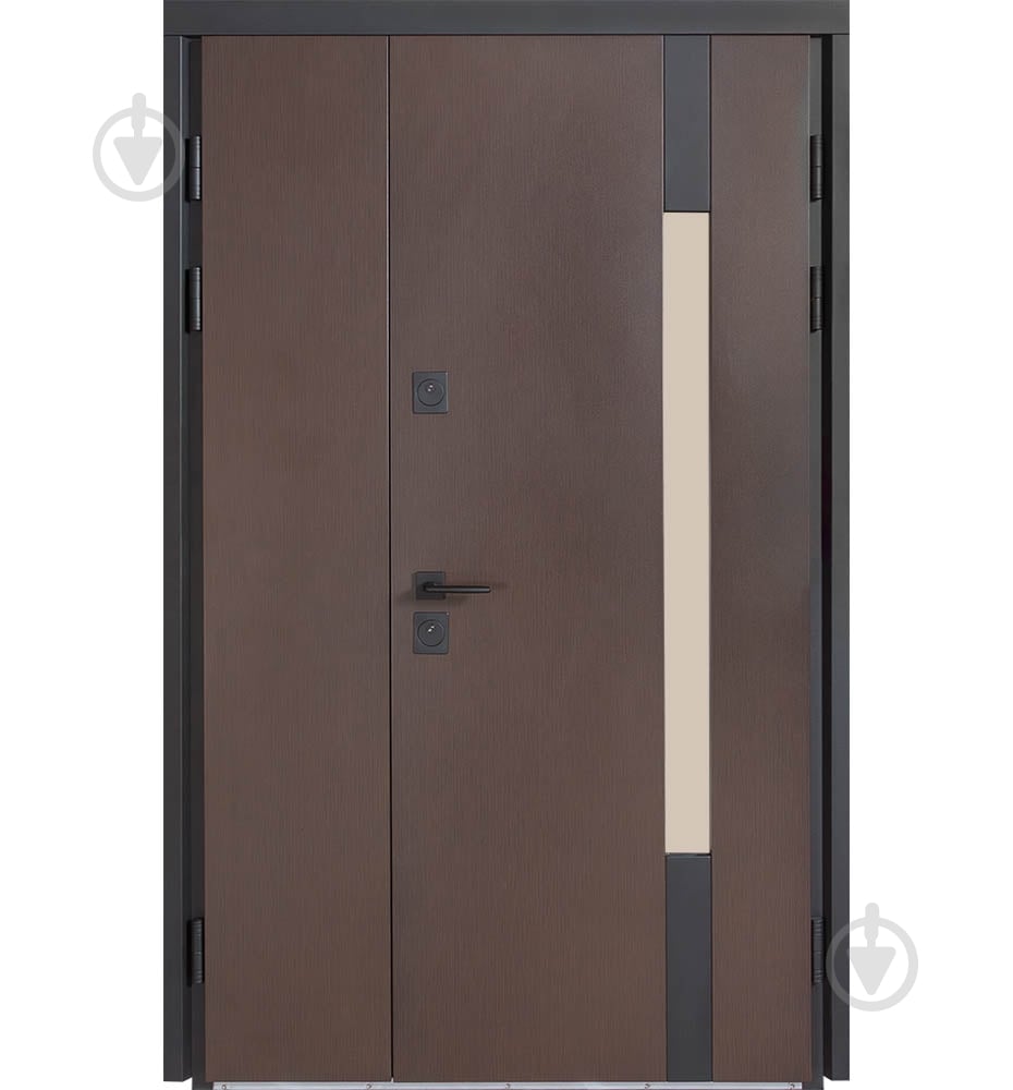 Двері вхідні Булат Термо Хаус 705 венге темний / венге темний 2050x1200 мм ліві - фото 1