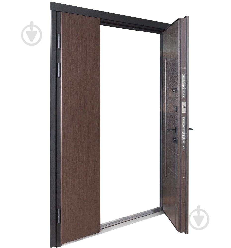 Двері вхідні Булат Термо Хаус 705 венге темний / венге темний 2050x1200 мм ліві - фото 3