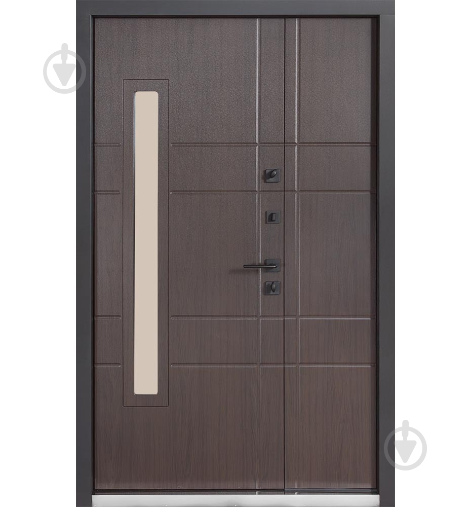 Двері вхідні Булат Термо Хаус 705 венге темний / венге темний 2050x1200 мм ліві - фото 2