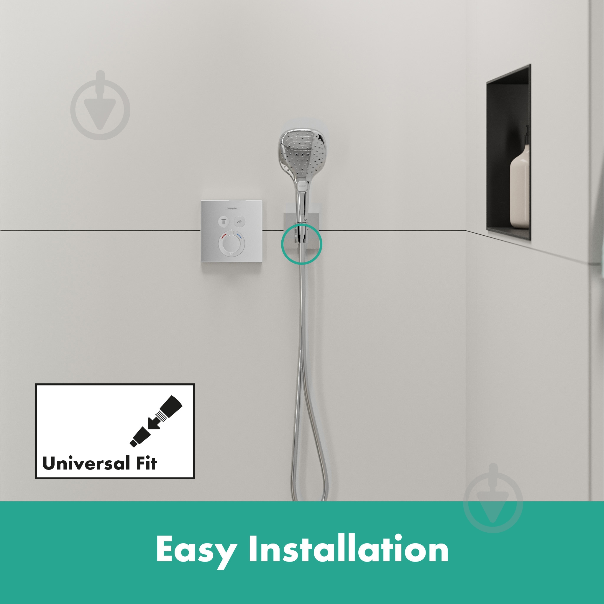 Держатель для душа Hansgrohe FIXFIT Porter Square - фото 5 Держатель для душа Hansgrohe FIXFIT Porter Square - фото 5
