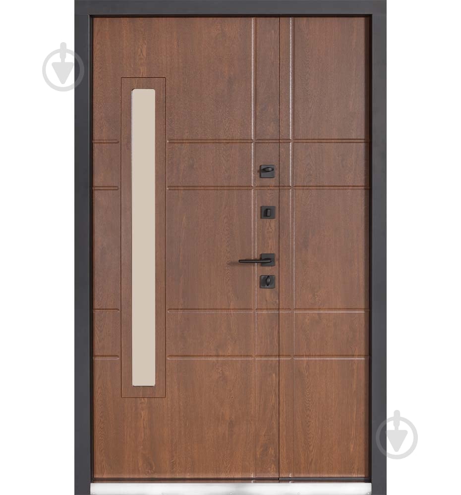 Двері вхідні Булат Термо Хаус 705 горіх 2050x1200 мм праві - фото 2