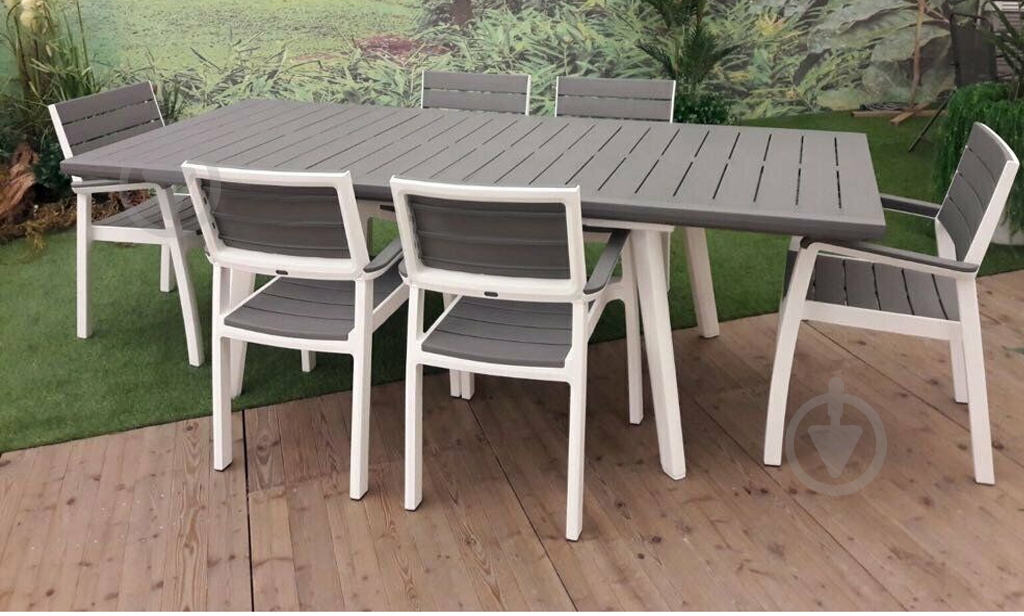 Стол Keter Harmony 100,5x162 см серый - фото 2 Стол Keter Harmony 100,5x162 см серый - фото 2