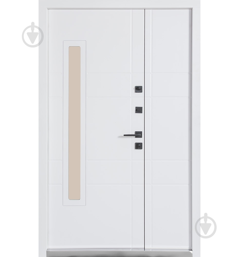 Двері вхідні Булат Термо Хаус 705 темний антрацит / білий атласний 2050x1200 мм ліві - фото 2