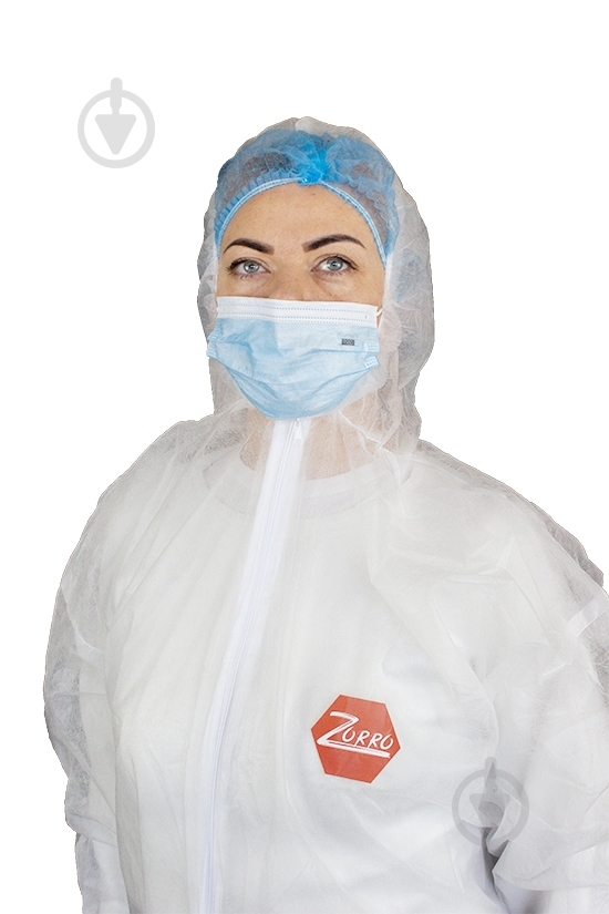 Комбинезон Zorro захисний зі спанбонду на блискавці р. XXL белый - фото 4