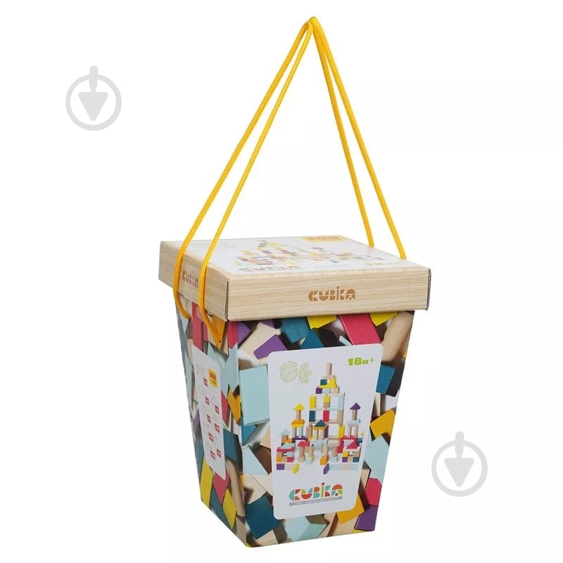Конструктор деревянный Cubika 2 в ведре - фото 1 Конструктор деревянный Cubika 2 в ведре - фото 1