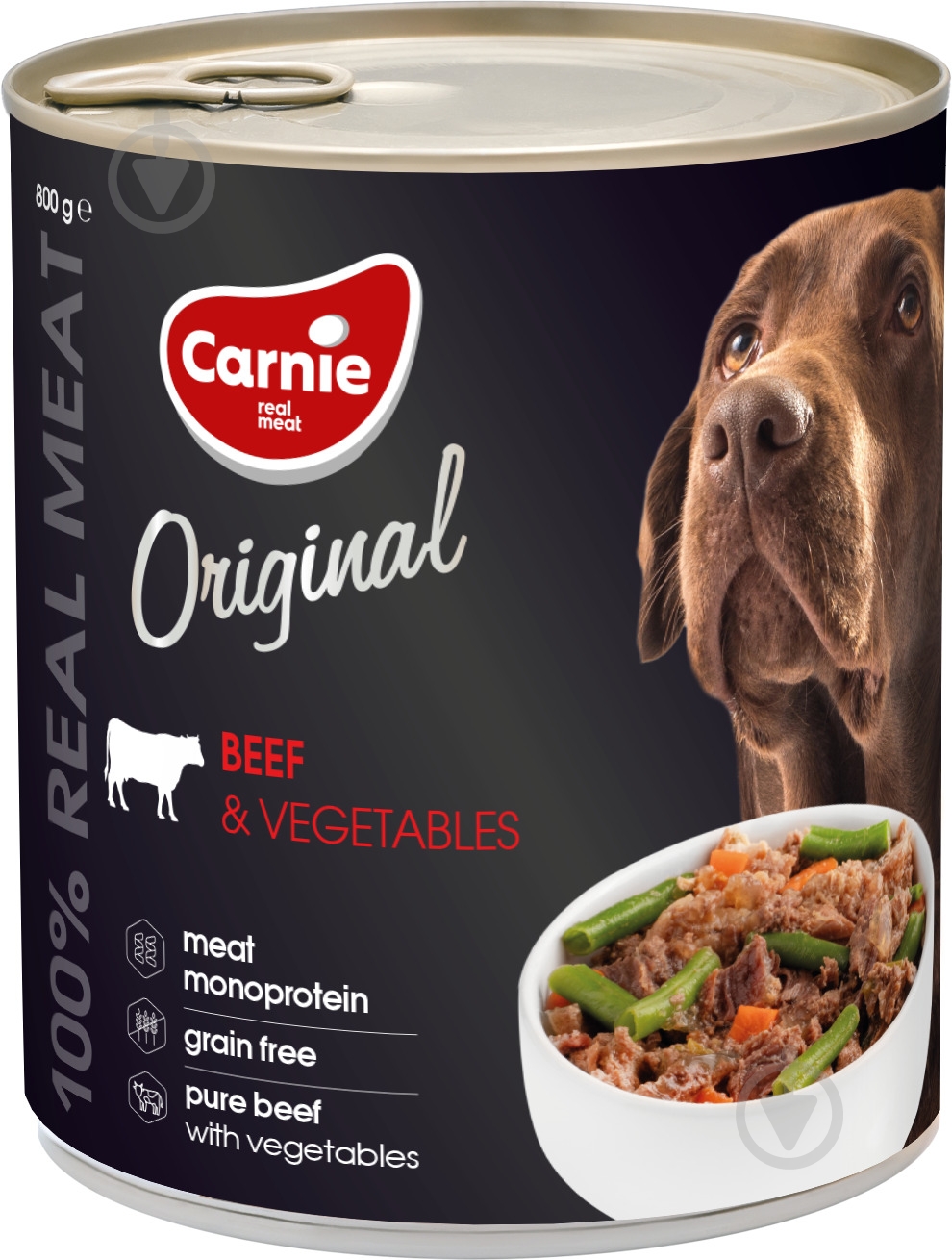 Корм влажный Carnie ORIGINAL Mono Protein с говядиной и овощами 800 г - фото 1 Корм влажный Carnie ORIGINAL Mono Protein с говядиной и овощами 800 г - фото 1