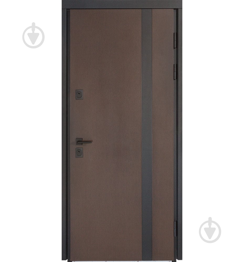 Двері вхідні Булат Термо Хаус 710 венге темний / білий атласний 2050x950 мм ліві - фото 2