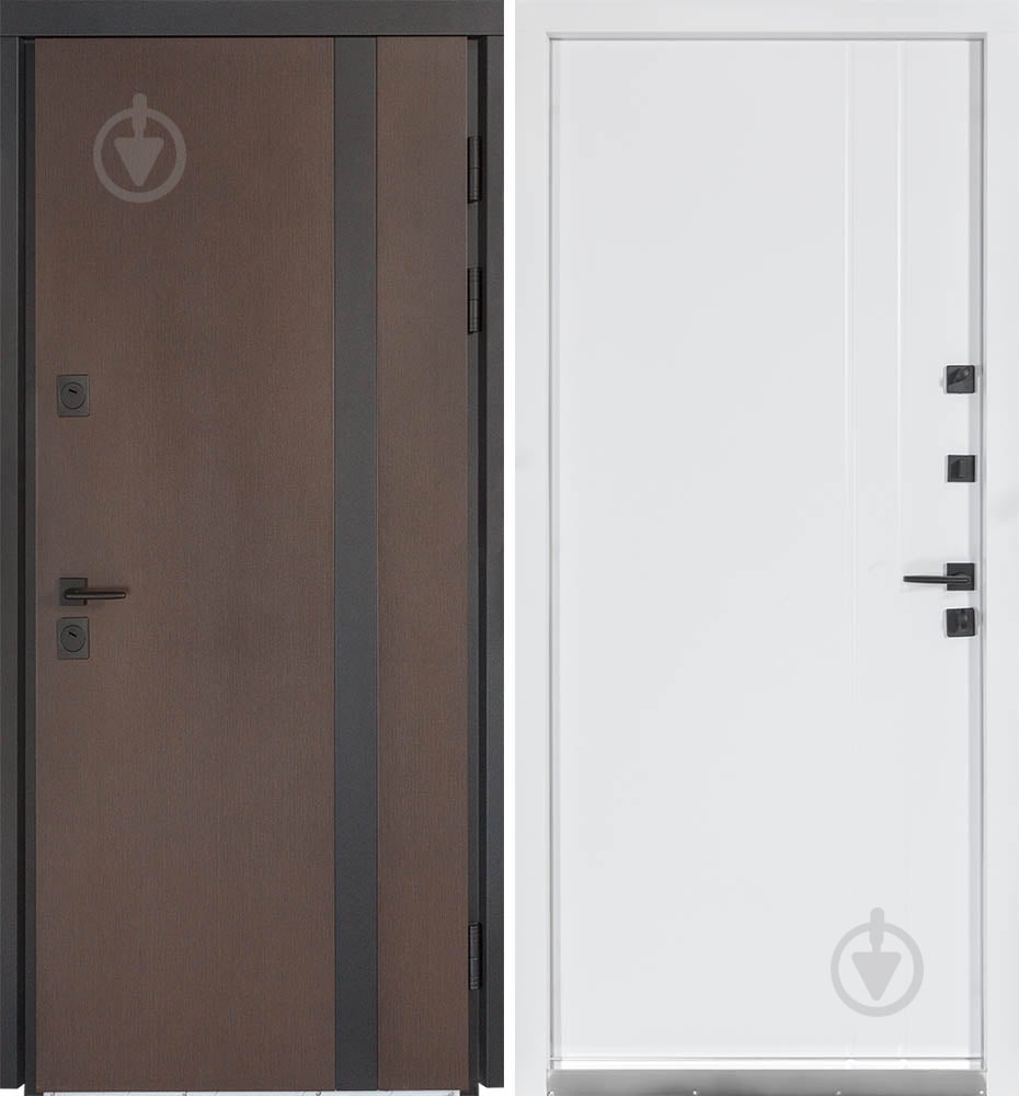 Дверь входная Булат Термо Хаус 710 венге темный / белый атласный 2050x950 мм правая - фото 1