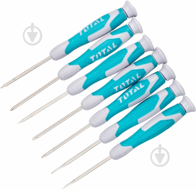 Набор отверток Total для точных работ 7 шт. SL 2.0 / 2.5 / 3.0 PH 00 / 0 T 6 / 8×50 мм THT250726 - фото 1 Набор отверток Total для точных работ 7 шт. SL 2.0 / 2.5 / 3.0 PH 00 / 0 T 6 / 8×50 мм THT250726 - фото 1