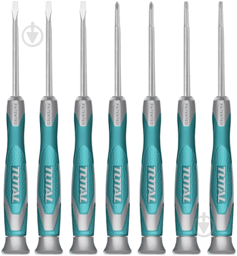 Набор отверток Total для точных работ 7 шт. SL 2.0 / 2.5 / 3.0 PH 00 / 0 T 6 / 8×50 мм THT250726 - фото 2 Набор отверток Total для точных работ 7 шт. SL 2.0 / 2.5 / 3.0 PH 00 / 0 T 6 / 8×50 мм THT250726 - фото 2