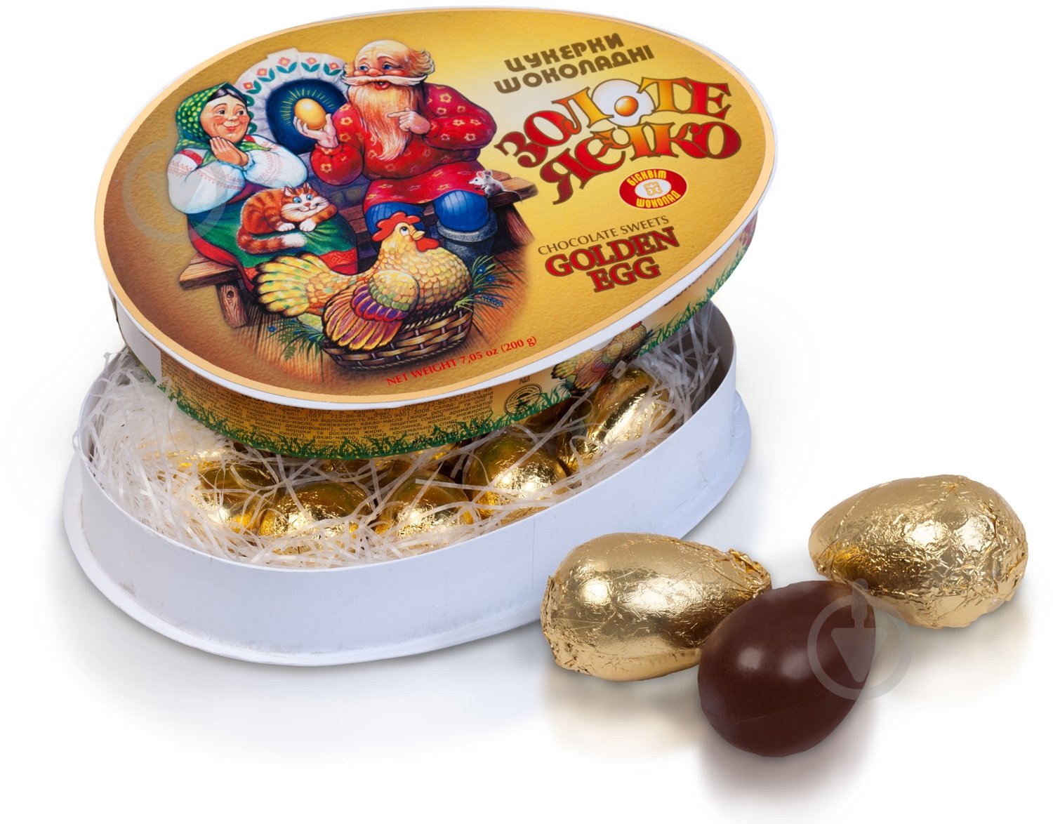 Конфеты Бисквит-шоколад 200 г (золотое яичко) - фото 1 Конфеты Бисквит-шоколад 200 г (золотое яичко) - фото 1