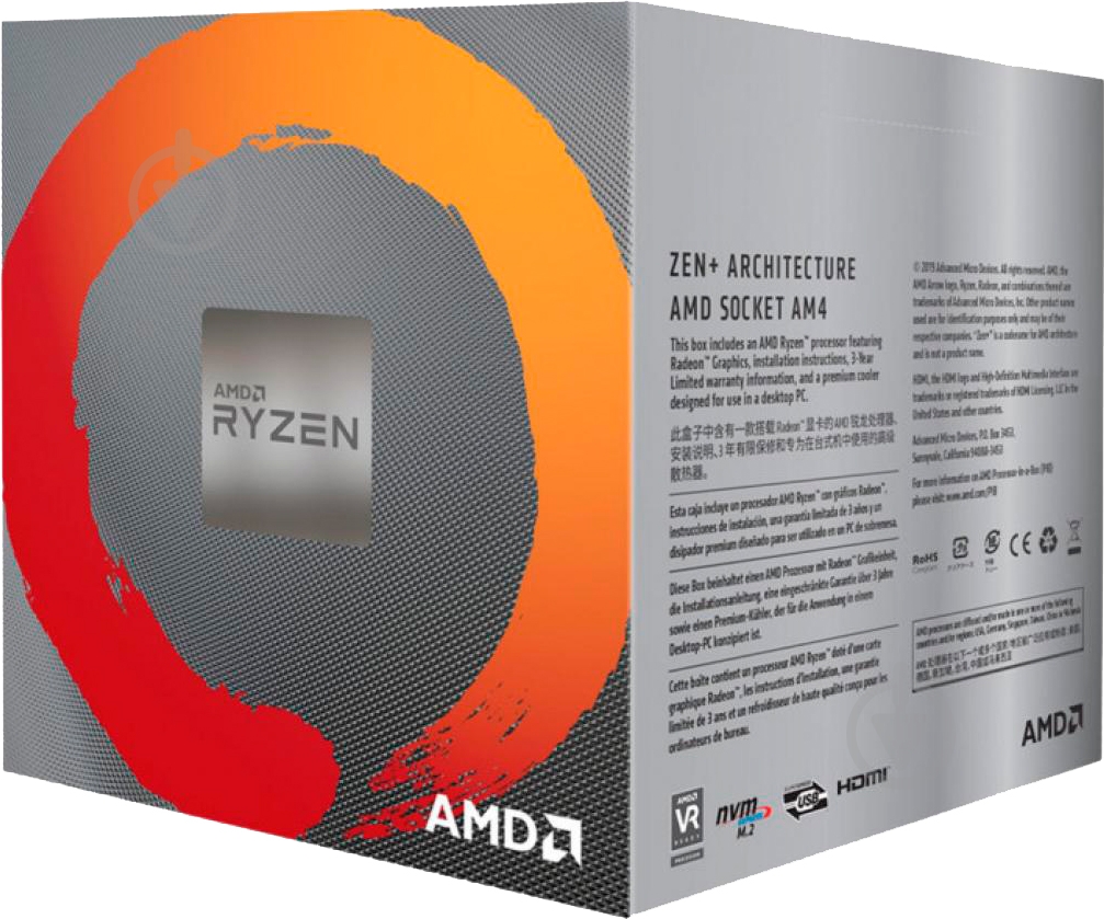 Процессор AMD Ryzen 5 3400G 4,2 GHz Socket AM4 Box (YD3400C5FHBOX) - фото 5 Процессор AMD Ryzen 5 3400G 4,2 GHz Socket AM4 Box (YD3400C5FHBOX) - фото 5