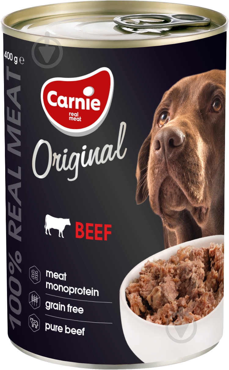 Корм вологий Carnie ORIGINAL Mono Protein з яловичини 400 г - фото 1