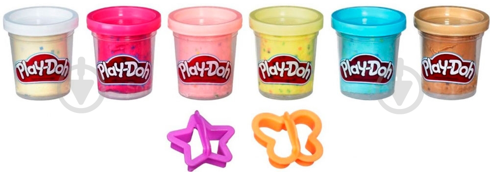 Набір пластиліну Hasbro Play-Doh 6 баночок з конфетті (B3423) B3423 - фото 2