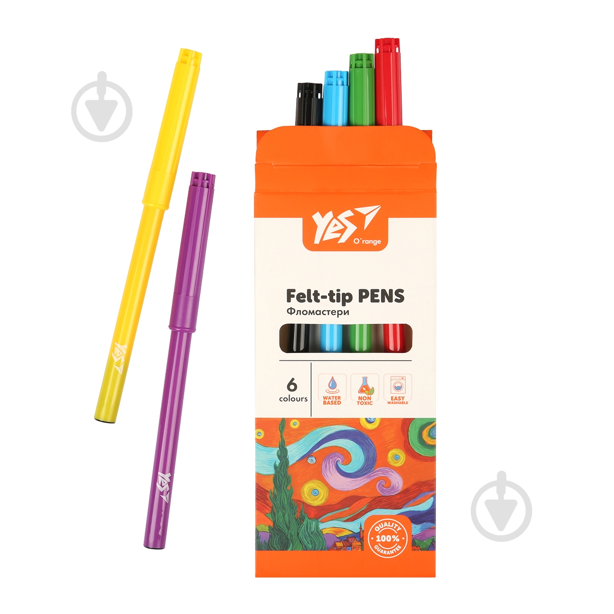 Набір фломастерів 6 кольорів Orange Line YES - фото 3 Набір фломастерів 6 кольорів Orange Line YES - фото 3