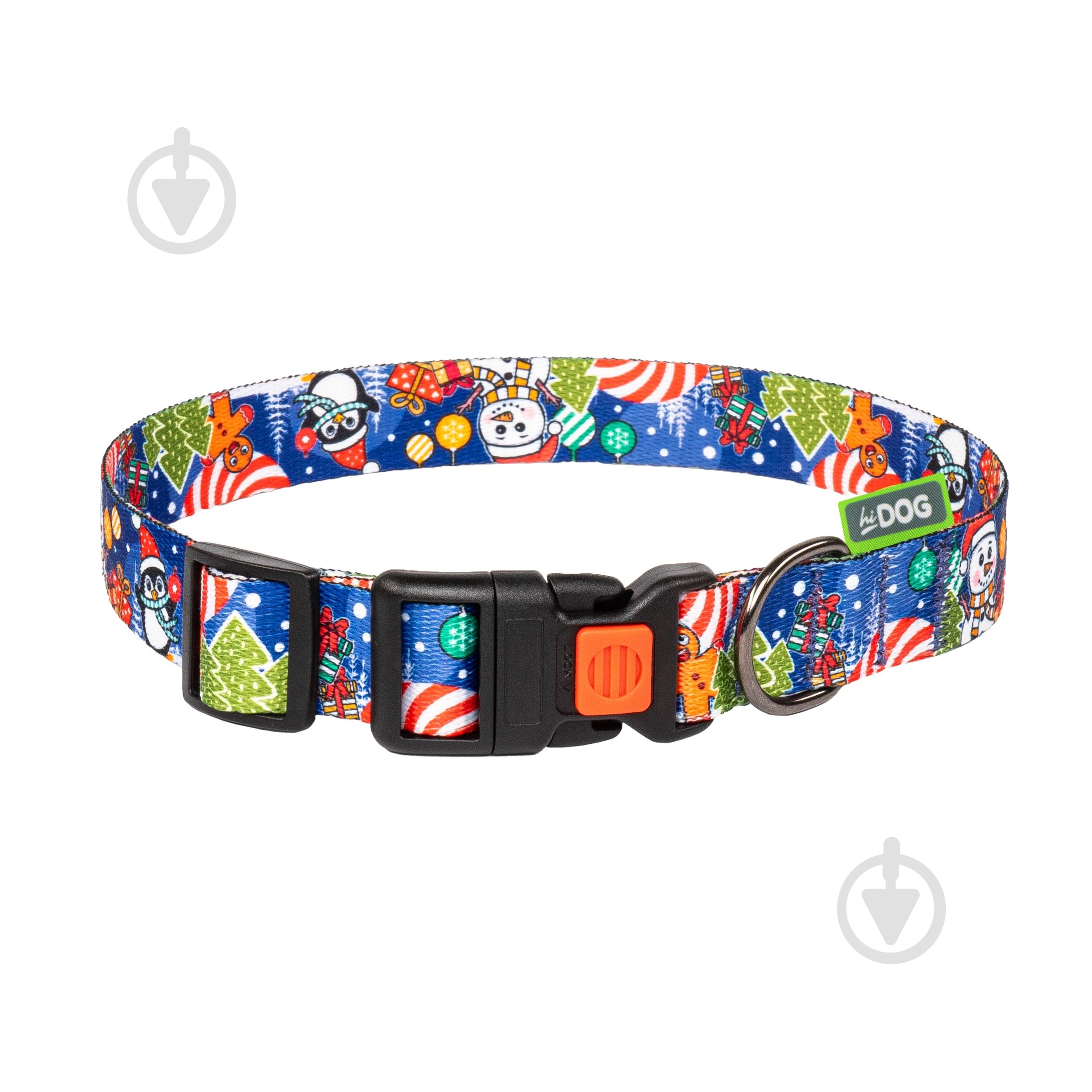 Ошейник HiDog "Christmas" синий 103\1049 - фото 1 Ошейник HiDog "Christmas" синий 103\1049 - фото 1