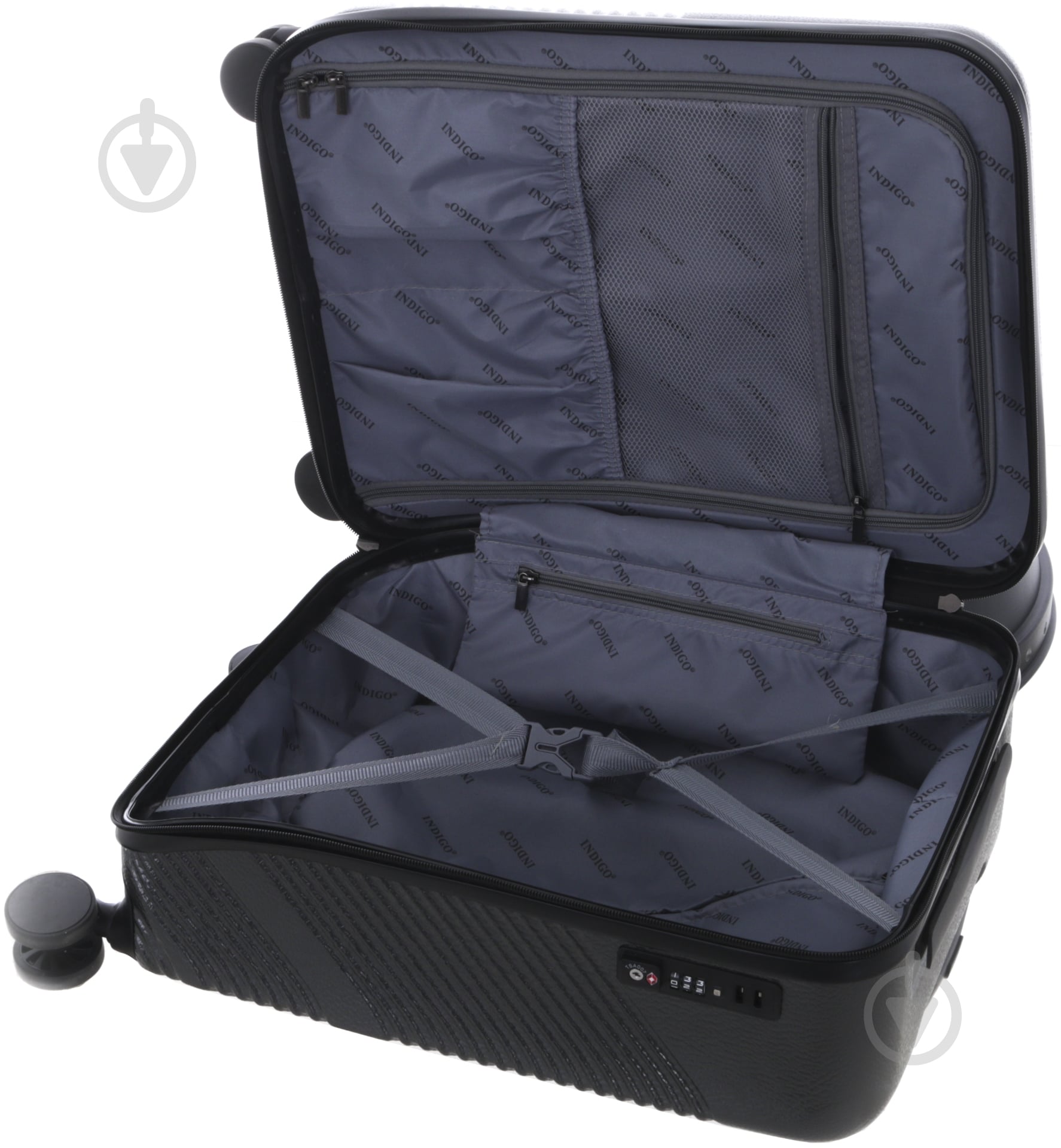 Чемодан Indigo 19117 60 л черный 59х43х26 см - фото 3