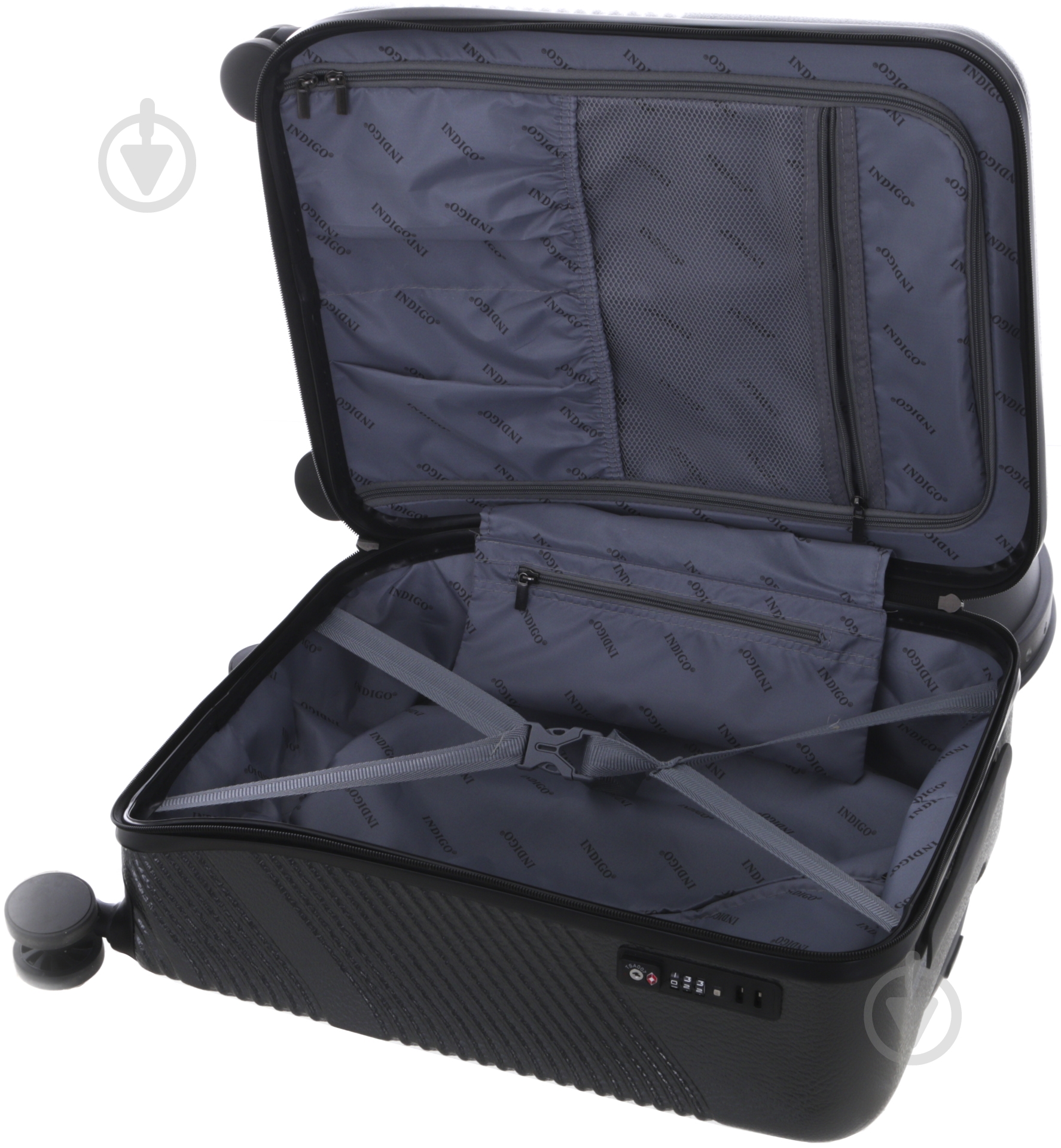 Чемодан Indigo 19117 108 л черный 69х49х29 см - фото 3