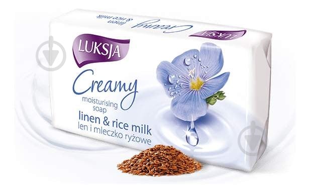 Мыло Luksja Лён та Рисовое молочко 90 г - фото 1 Мыло Luksja Лён та Рисовое молочко 90 г - фото 1