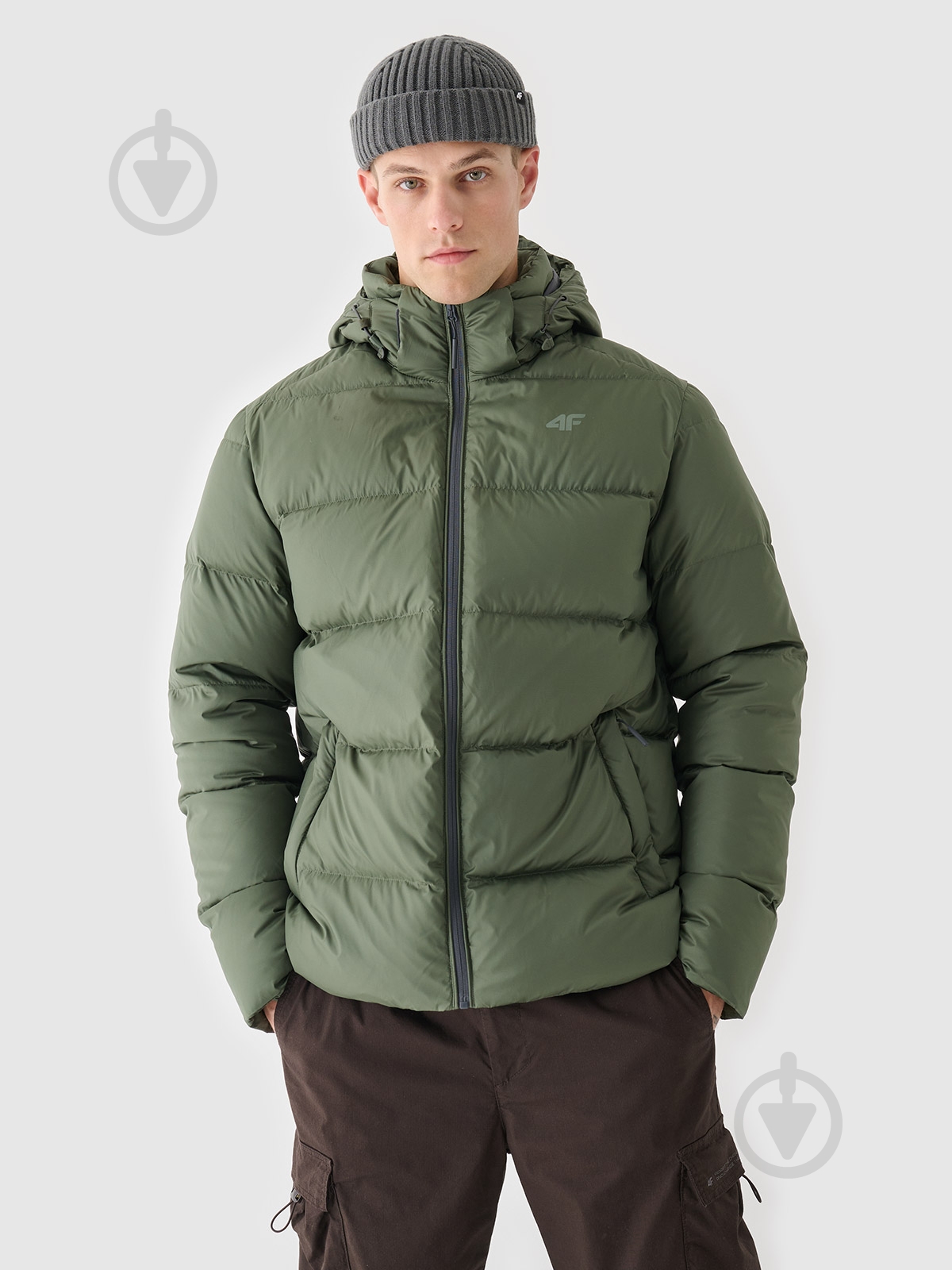 Пуховик мужской зимний 4F DOWN JACKET M513 4FWAW24TDJAM513-44S р.S хаки - фото 3