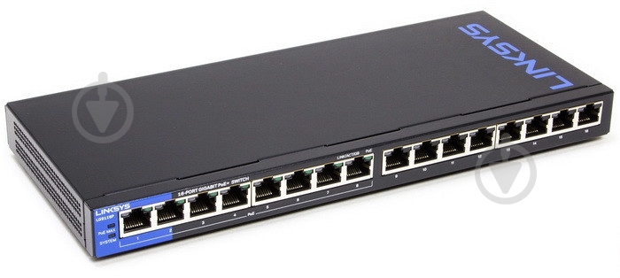 Коммутатор Linksys LGS116P 8xGE PoE+, 8хGE - фото 3