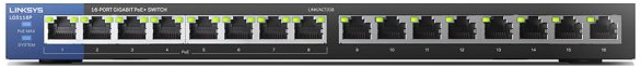Коммутатор Linksys LGS116P 8xGE PoE+, 8хGE - фото 4