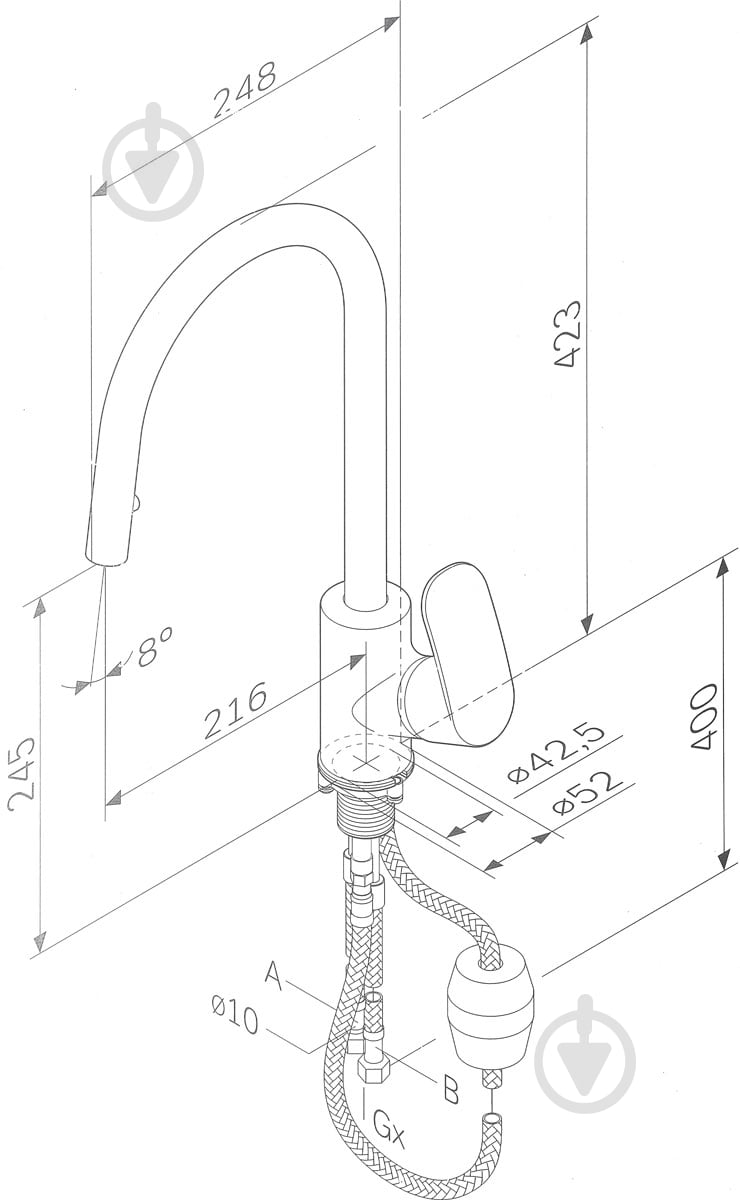 Смеситель для кухни AM.PM Like F8012000 - фото 3