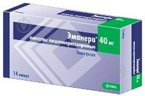 Еманера киш./розч. №28 (7Х4) таблетки 40 мг - фото 1 Еманера киш./розч. №28 (7Х4) таблетки 40 мг - фото 1