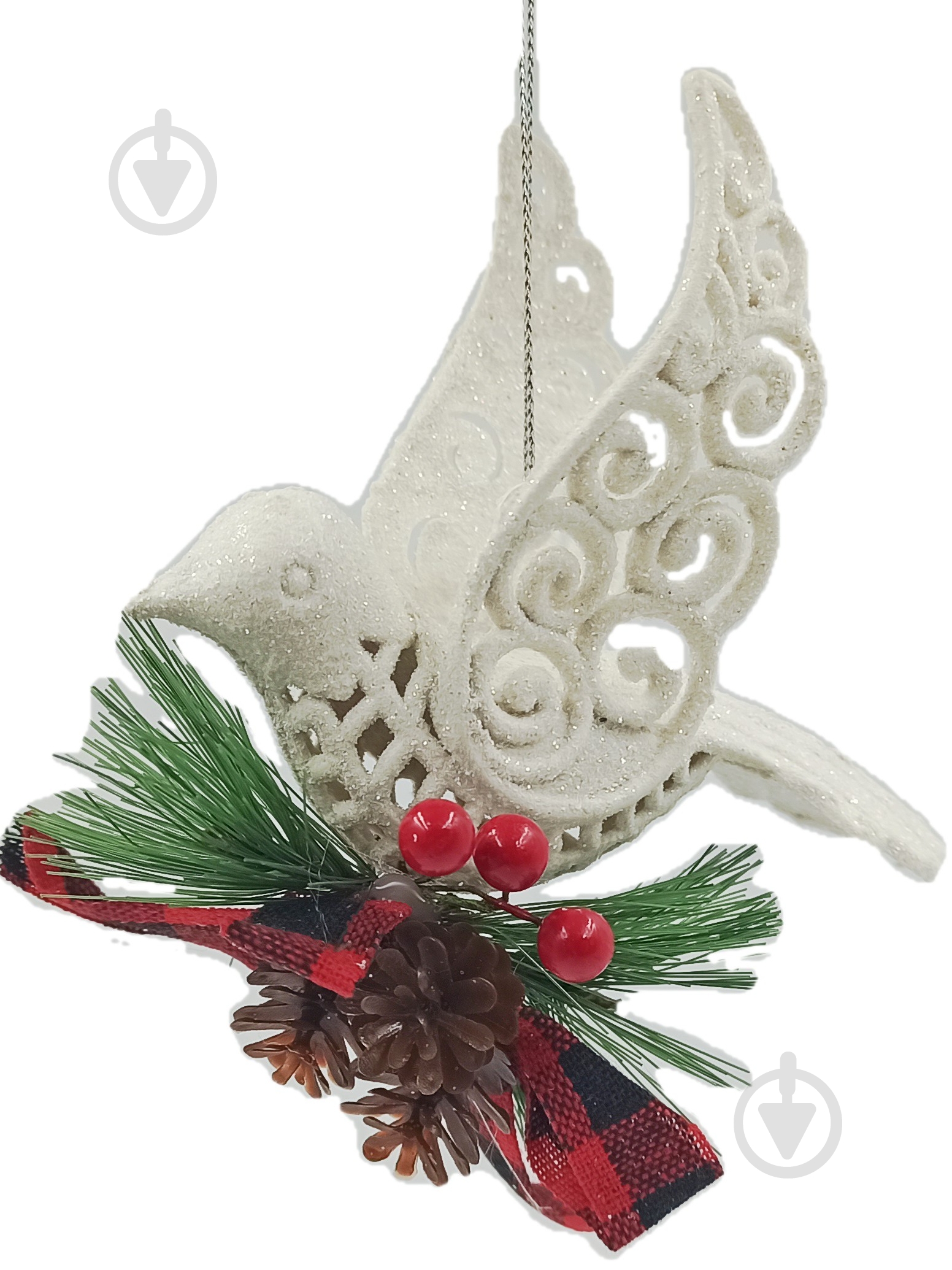 Елочная игрушка Птица E09043W 11 см - фото 1 Елочная игрушка Птица E09043W 11 см - фото 1