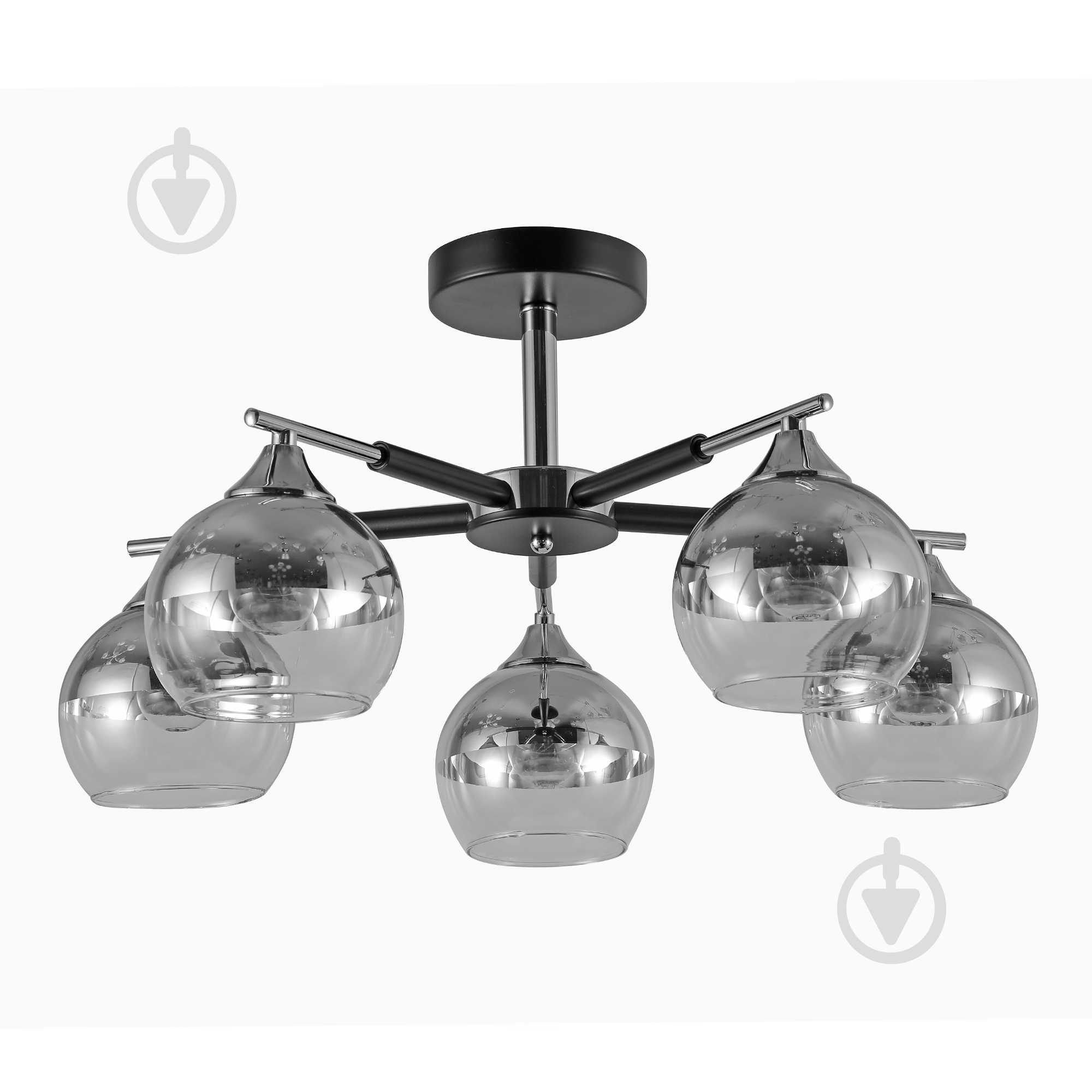 Люстра Miorro Imperia 5x40 Вт E27 черный хром 51-311-169 - фото 2