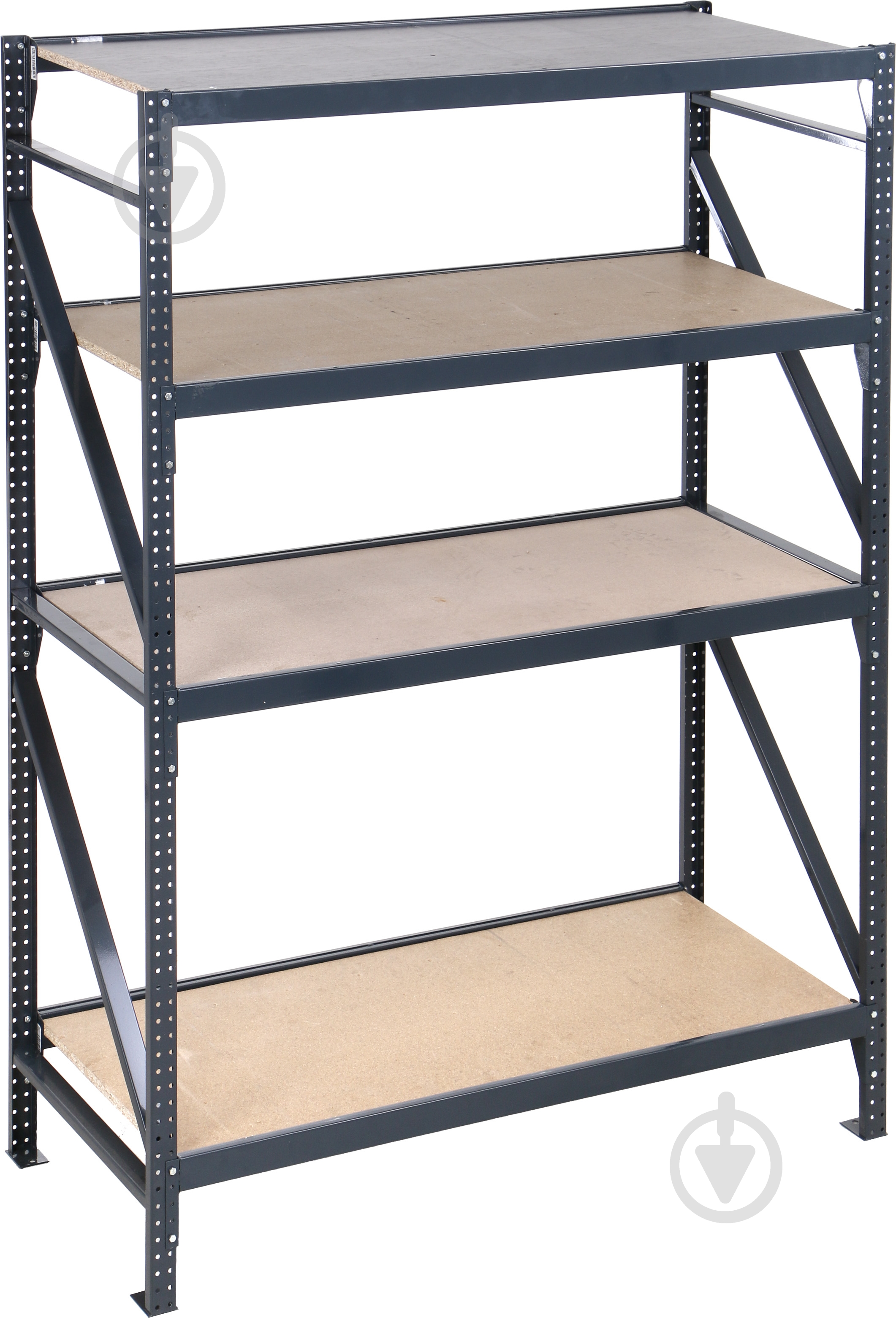 Стелаж «Атлант-400» на 4 полки ДСП 1800x1280x550 мм графит - фото 1 Стелаж «Атлант-400» на 4 полки ДСП 1800x1280x550 мм графит - фото 1