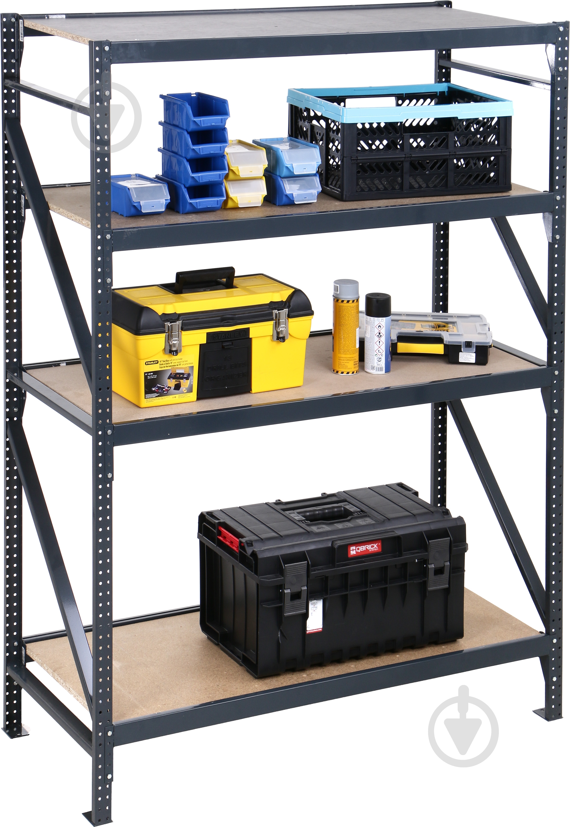 Стелаж «Атлант-400» на 4 полки ДСП 1800x1280x550 мм графит - фото 3 Стелаж «Атлант-400» на 4 полки ДСП 1800x1280x550 мм графит - фото 3