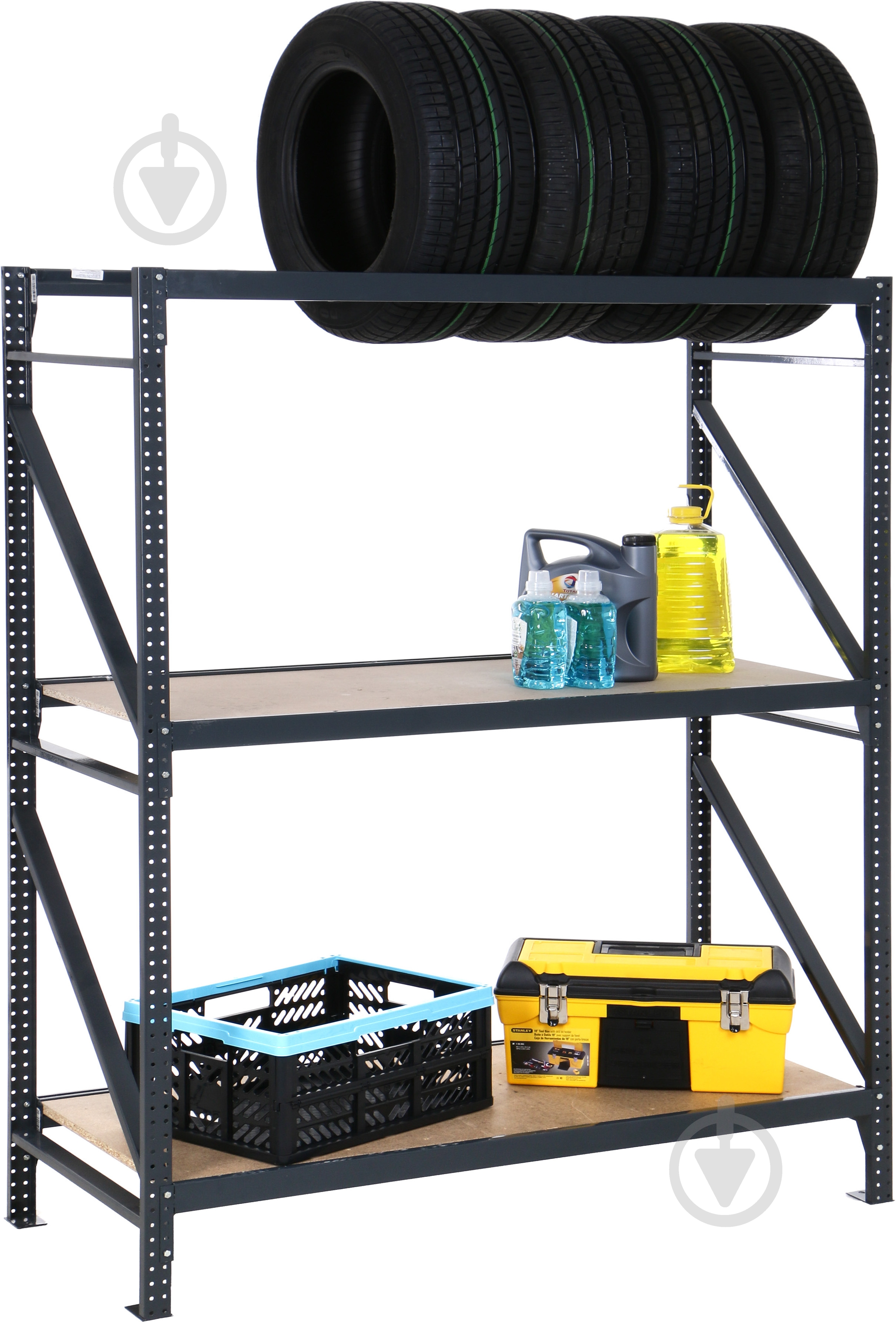 Стелаж «Атлант-400» на 3 полки ДСП 1800x1880x550 мм графит - фото 3 Стелаж «Атлант-400» на 3 полки ДСП 1800x1880x550 мм графит - фото 3