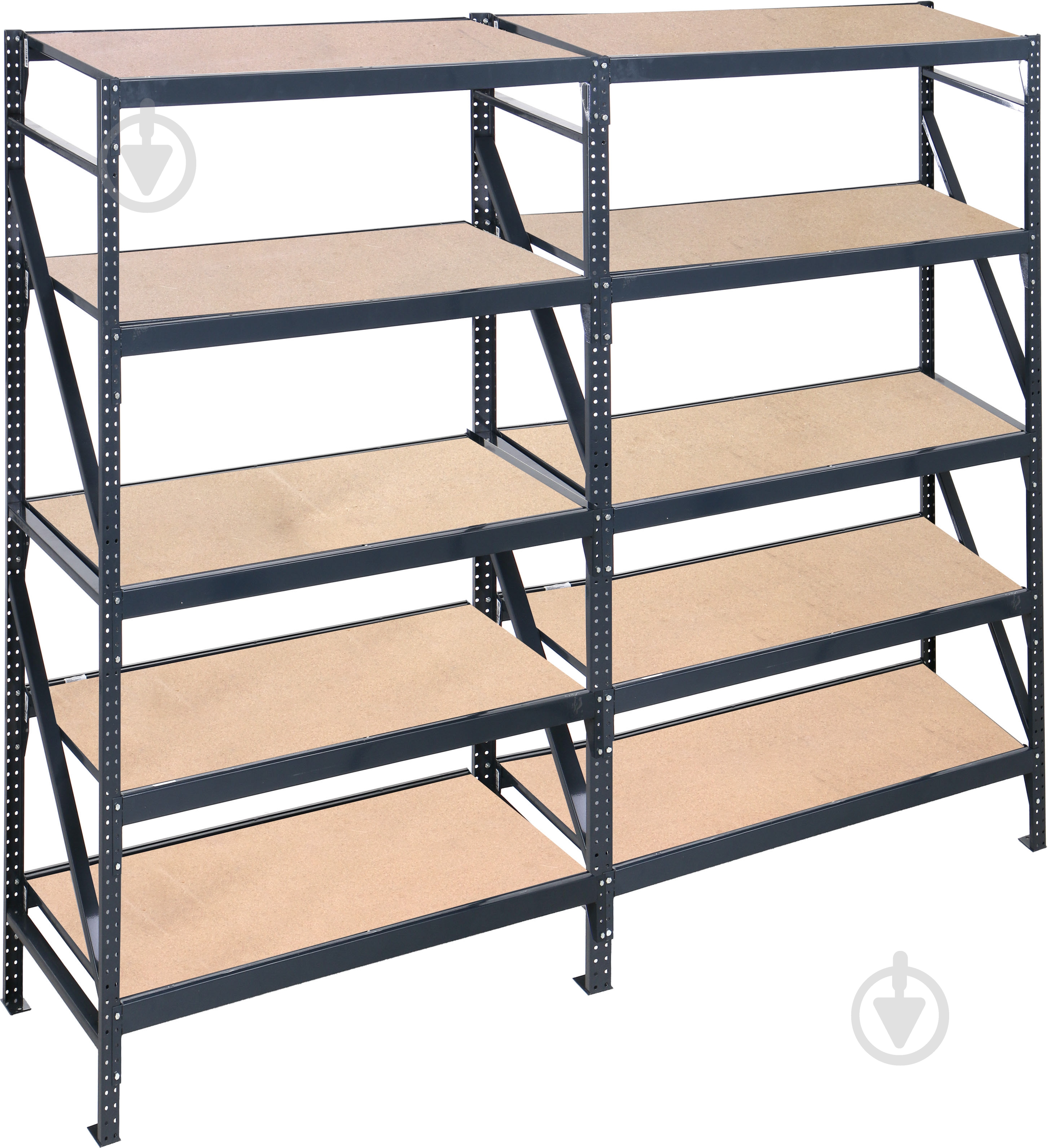 Стелаж «Атлант-400» 2 секции на 10 полок ДСП 1800x2520x550 мм графит - фото 1 Стелаж «Атлант-400» 2 секции на 10 полок ДСП 1800x2520x550 мм графит - фото 1