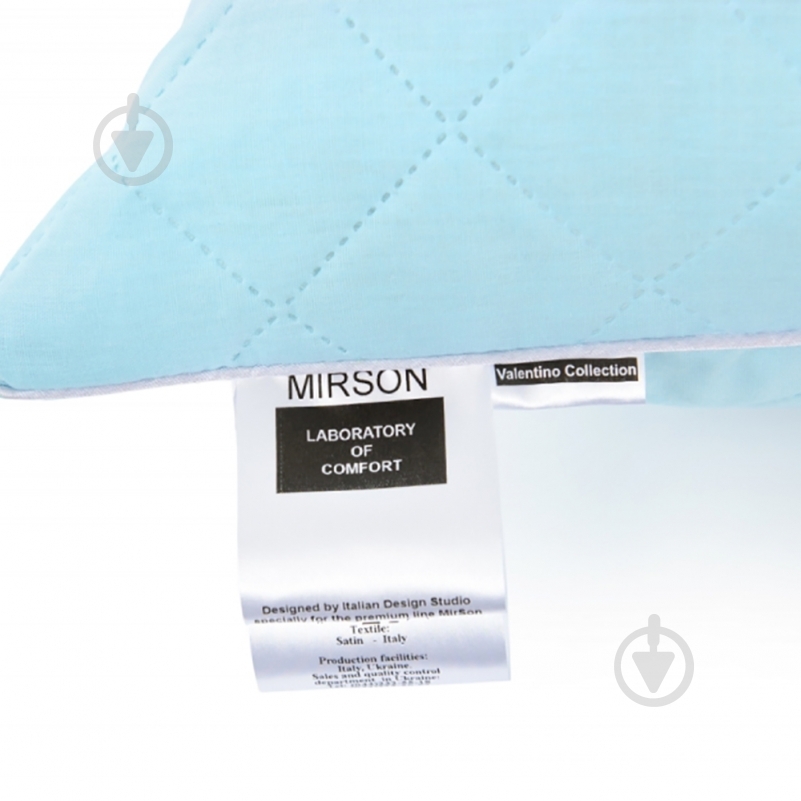 Подушка №1474 Valentino Memory foam м’яка MirSon 40x40 см блакитний - фото 3 Подушка №1474 Valentino Memory foam м’яка MirSon 40x40 см блакитний - фото 3